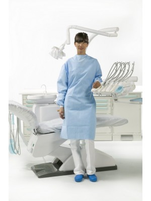 Surgically folded Special Plus model gown and 2 hand towels wrapped in medical paper (length 44.13" M)